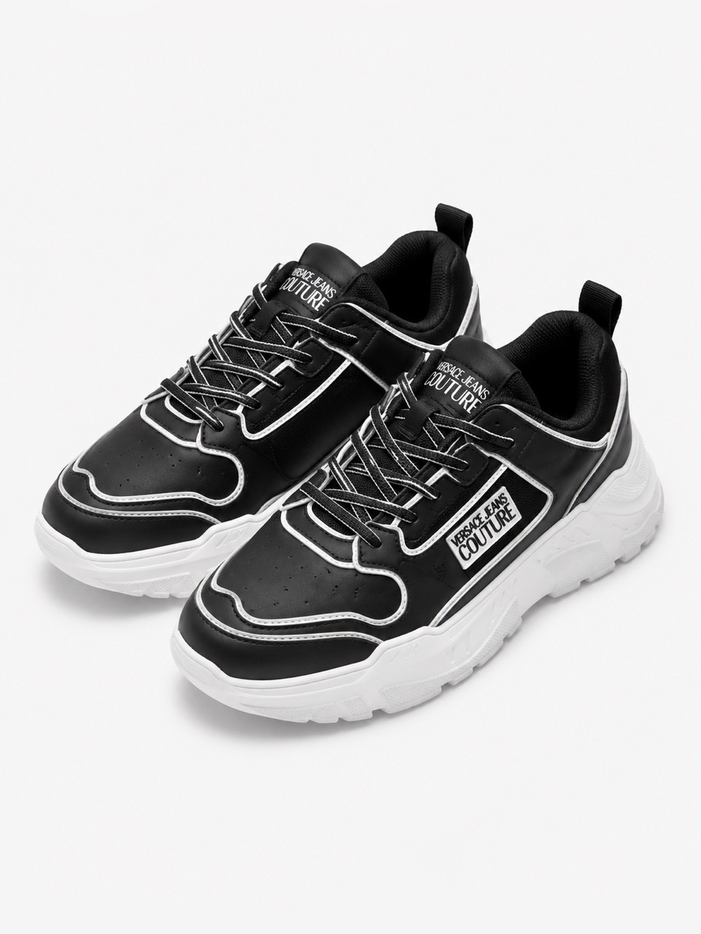 Versace Jeans Couture Streetwear Chunky Sneakers Black White EU 37